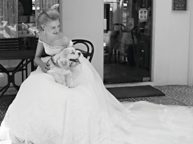 Black-and-white bridal editorial