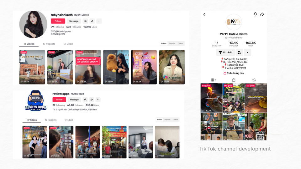 TikTok channel development
