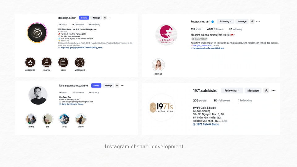 Instagram channel development
